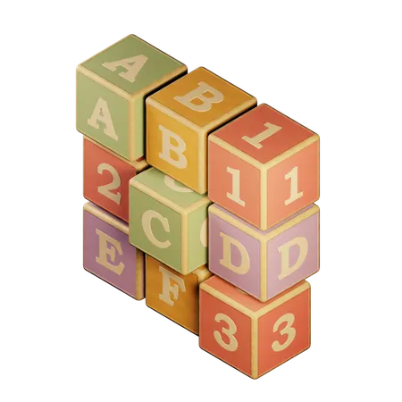 Alphabet Blocks  3D Icon