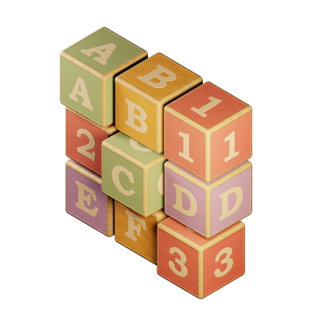 Alphabet Blocks  3D Icon