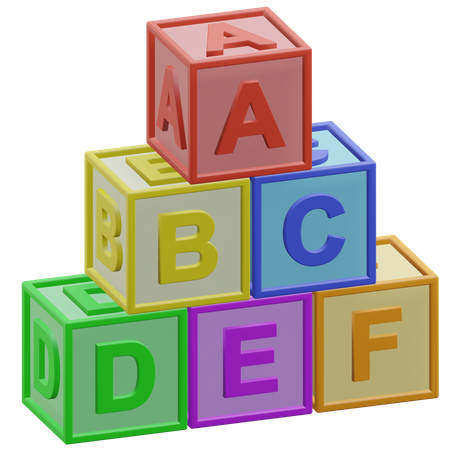 Alphabet Blocks  3D Icon