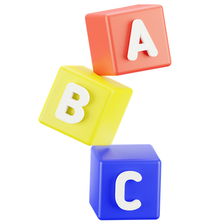 Alphabet Blocks  3D Icon