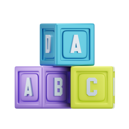 Alphabet Blocks  3D Icon