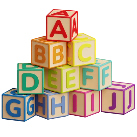 3 D Alphabet Blocks Illustration 3D Icon