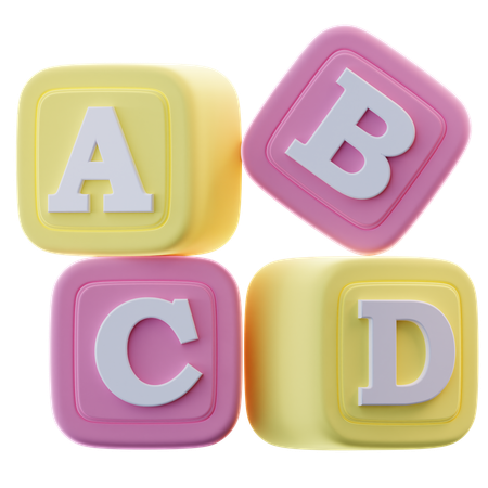 アルファベットブロックおもちゃ  3D Icon