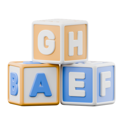 Alphabet Blocks Toy  3D Icon