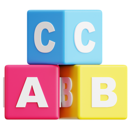 Alphabet Blocks Toy  3D Icon