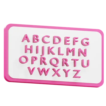 3 D Render Of Alphabet Board On Transparent Background From Letters A To Z 3D Icon