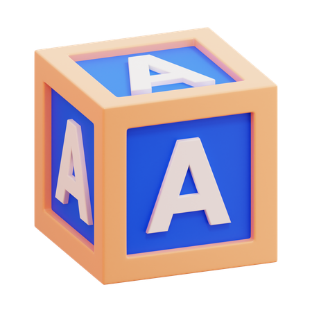 Alphabet Box Letter A  3D Icon