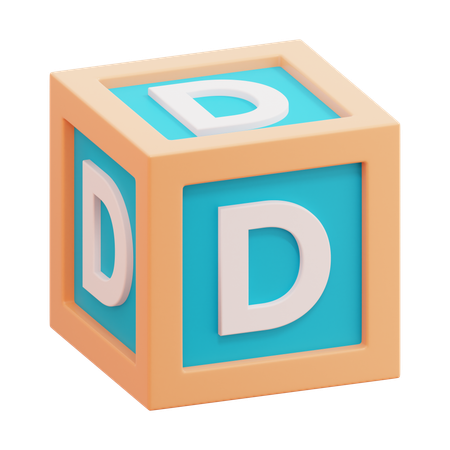 Alphabet Box Letter D  3D Icon
