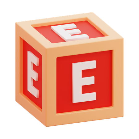 Alphabet Box Letter E  3D Icon