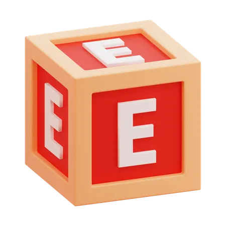 Alphabet Box Letter E  3D Icon
