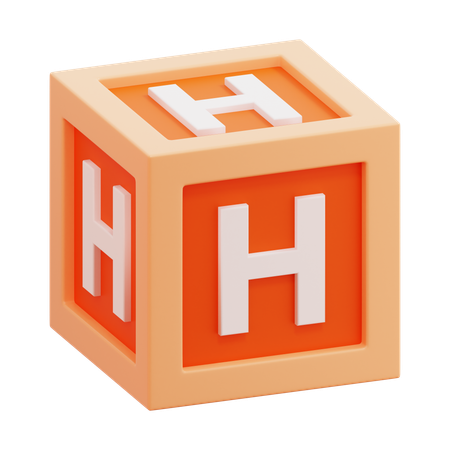 Alphabet Box Letter H  3D Icon