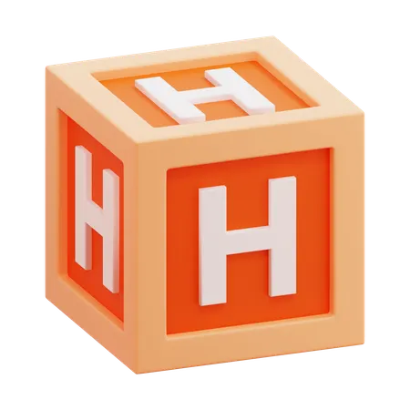 Alphabet Box Letter H  3D Icon