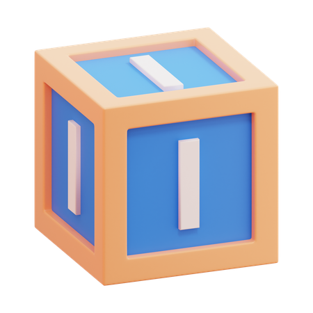 Alphabet Box Letter I  3D Icon