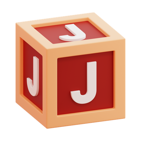 Alphabet Box Letter J  3D Icon