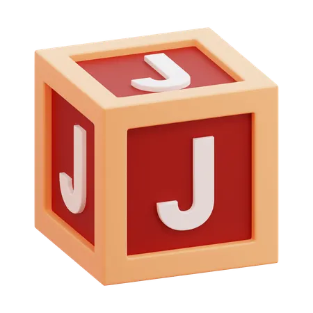Alphabet Box Letter J  3D Icon