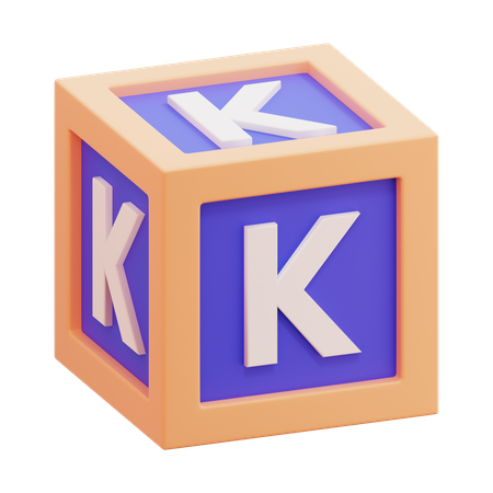 Alphabet Box Letter K  3D Icon