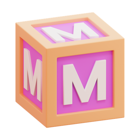 Alphabet Box Letter M  3D Icon