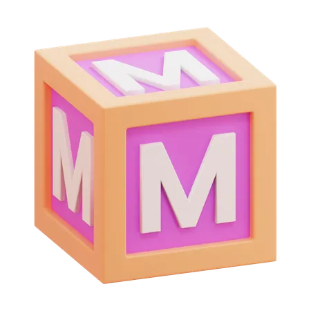 Alphabet Box Letter M  3D Icon