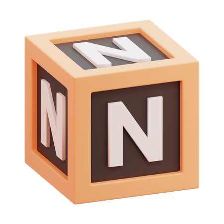Alphabet Box Letter N  3D Icon