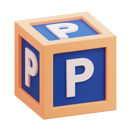 Alphabet Box Letter P  3D Icon
