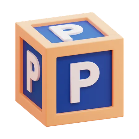 Alphabet Box Letter P  3D Icon