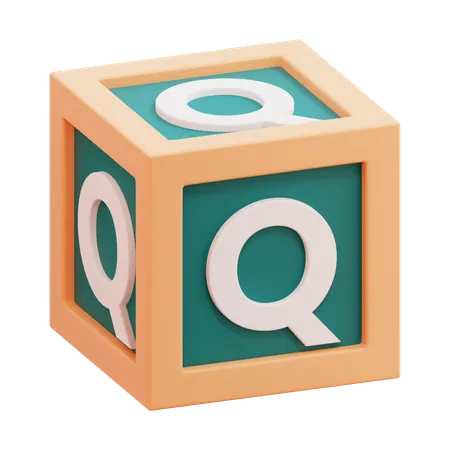 Alphabet Box Letter Q  3D Icon