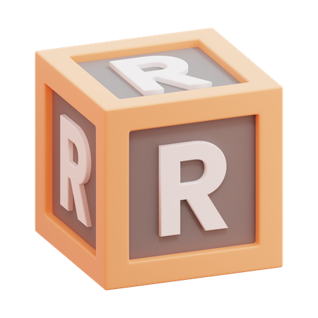 Alphabet Box Letter R  3D Icon