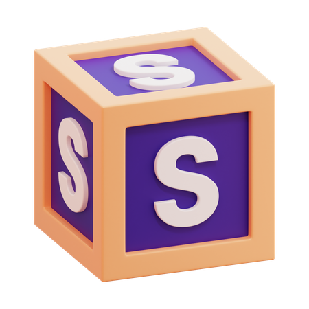Alphabet Box Letter S  3D Icon