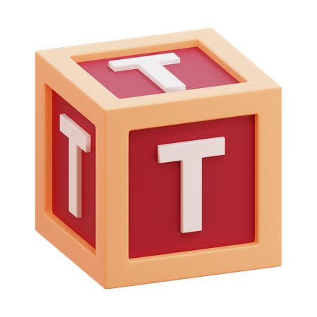 Alphabet Box Letter T  3D Icon