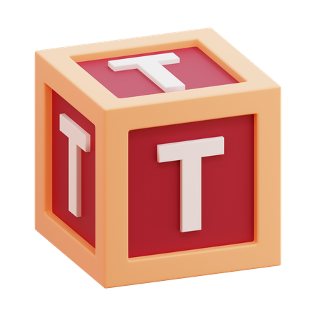 Alphabet Box Letter T  3D Icon