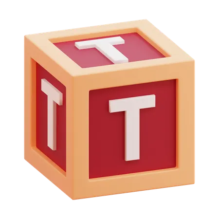 Alphabet Box Letter T  3D Icon