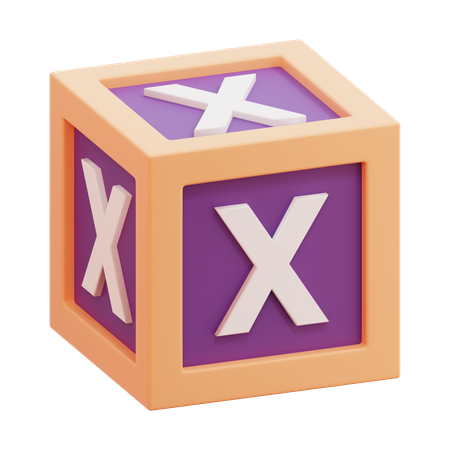 Alphabet Box Letter X  3D Icon
