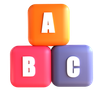alphabet cube 3d illustration