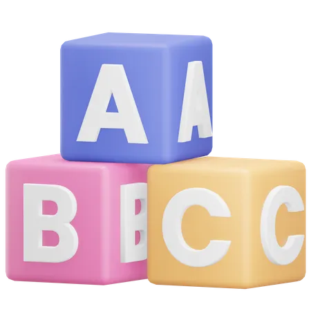 Alphabet Cube 3D Illustration