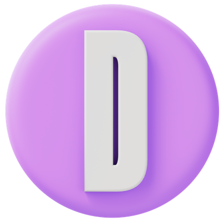 Alphabet D  3D Icon