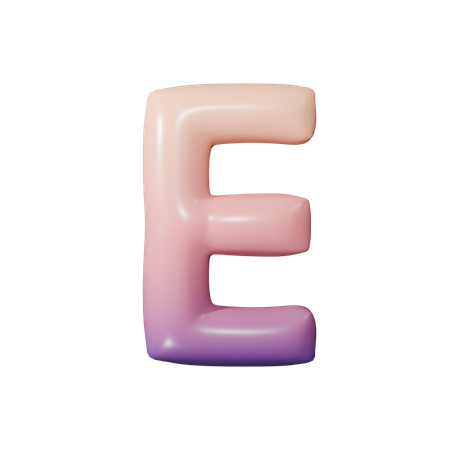 アルファベットe  3D Icon