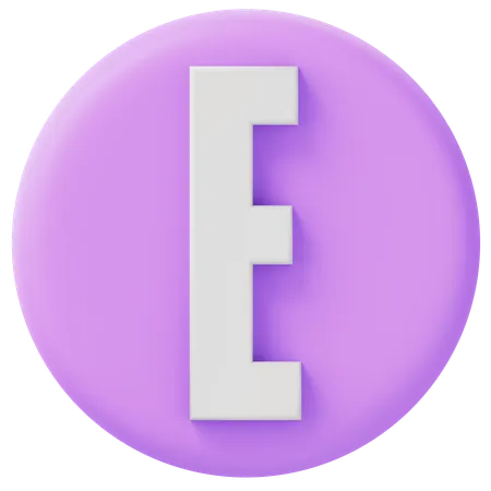 Alphabet e  3D Icon