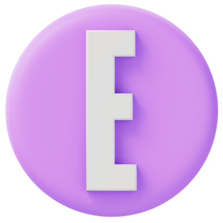 Alphabet E  3D Icon
