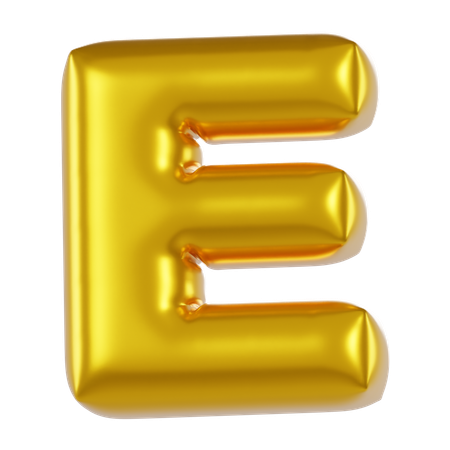 Alphabet E Balloon  3D Icon