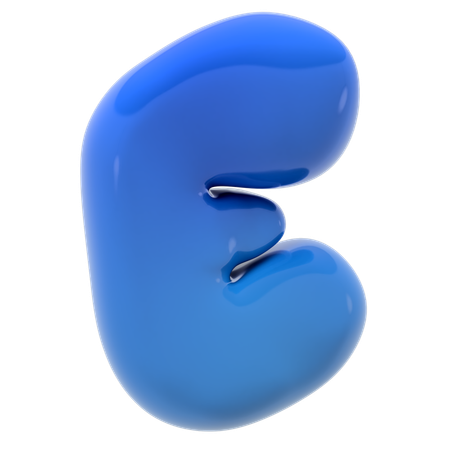 Alphabet E bubble letter  3D Icon