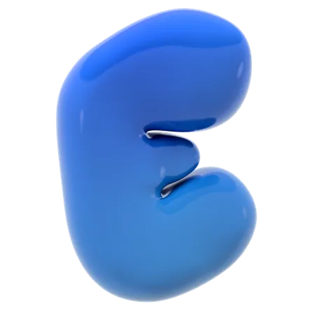 Alphabet E bubble letter  3D Icon