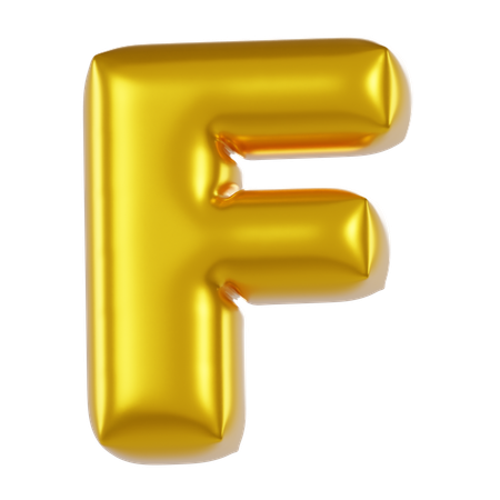 Alphabet F Balloon  3D Icon