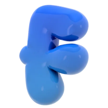 Alphabet F bubble letter  3D Icon
