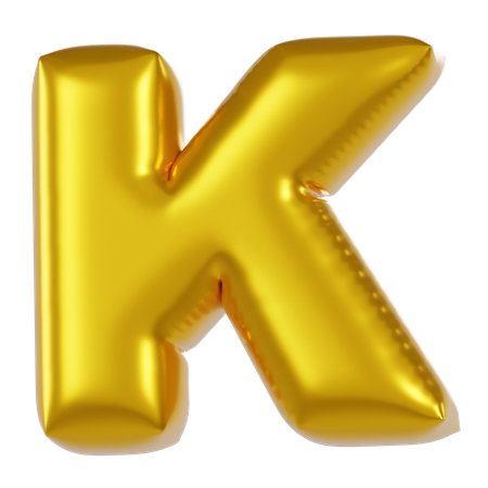 Alphabet K Balloon  3D Icon