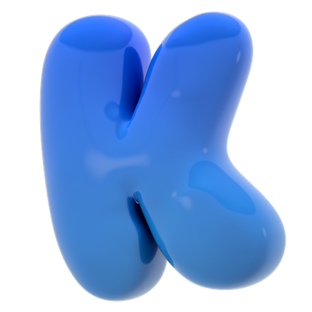 Alphabet K bubble letter  3D Icon