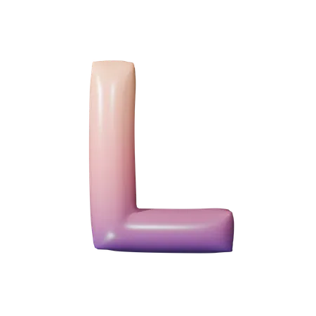 アルファベットのl  3D Icon