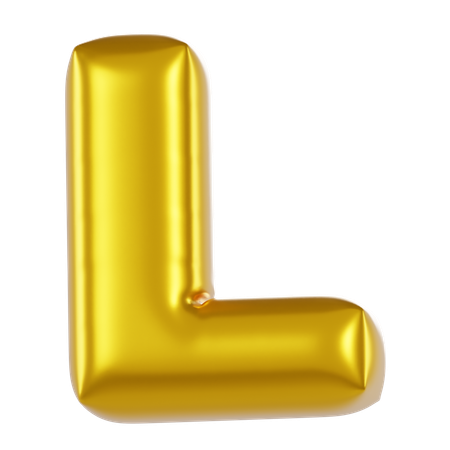 Alphabet L Balloon  3D Icon