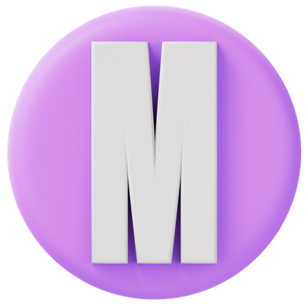 Alphabet M  3D Icon