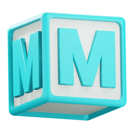 3 D M Alphabet Block Illustration 3D Icon
