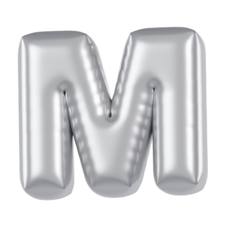 Alphabet M Balloon  3D Icon